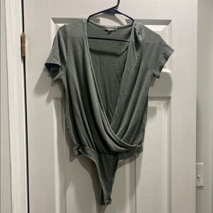 Pleione Olive Wrap Bodysuit